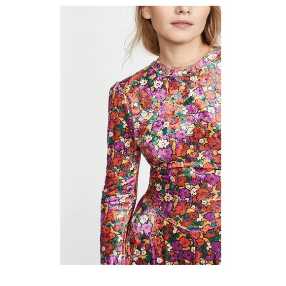 FREE PEOPLE Heartland Velvet Floral Midi Dress NWT - Picture 5 of 5